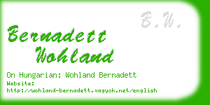 bernadett wohland business card